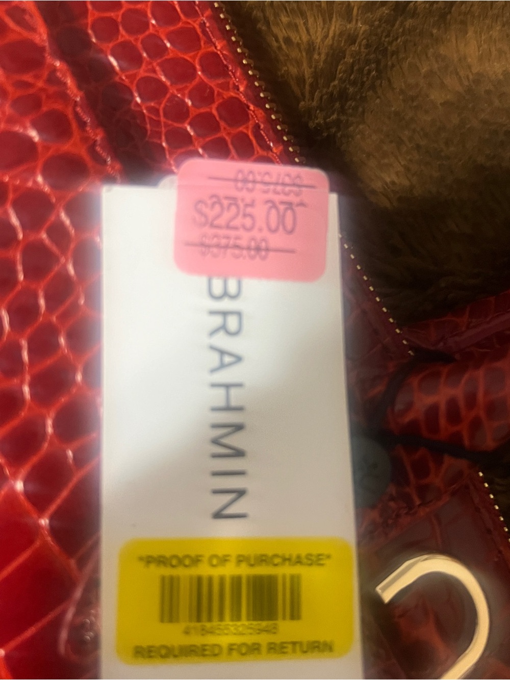 Brahmin Red Croc-Embossed Leather Tote